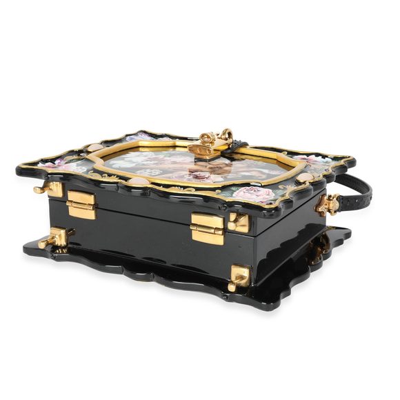 Dolce & Gabbana Hand Painted Wooden Cherub Box Bag with Snakeskin Strap - Picture 7 of 8